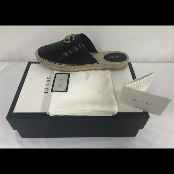 Gucci Marmont Leather GG Espadrille Mules Sz 36.5 EU - Picture 10 of 15